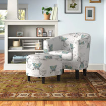 Dark green best sale chair and ottoman